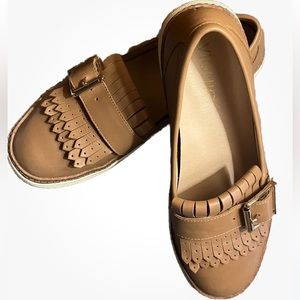 Vionic Sunny Cambridge Kiltie Tan Leather Loafer Slip On Sz 6.5 Orthaheel Shoes